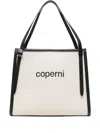 Coperni Branded Canvas Belt Tote Bag In Nude
