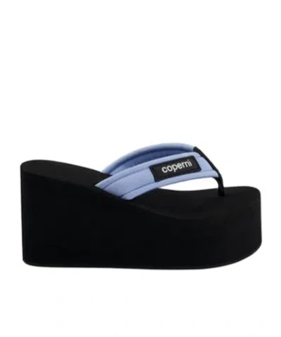 Coperni Branded Wedge Sandal In Black Slope