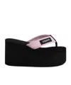Coperni Quilted Strap Platform Wedge Sandal In Black
