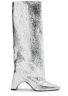 Coperni 85mm Foil Bridge Boots In Silver