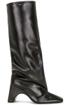 Coperni Square Toe Knee Length Smooth Finish Boots In Black