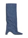 Coperni Blue Denim Bridge Cowboy Tall Boots In Blue