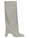 Coperni Knee Boots 'arch' Block Heel In Gray