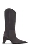 Coperni Bridge Leather Knee-high Boots In Grey