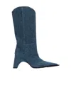 Coperni Bridge Denim Cowboy Boots In Blue