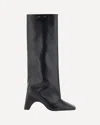 Coperni Knee-high Black Boots With Sculptural Heel In Multi