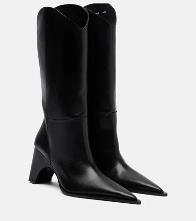 Coperni Bridge Leather Cowboy Boots In Black