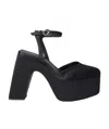 Coperni Bridge Snakeskin Platform Sandals In Black