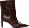 Coperni Ankle Heeled Belt Boot In Brown