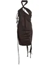Coperni Asymmetric Multi Strap Dress In Brown