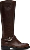 Coperni Brown Belt Cavalier Tall Boots In Brown
