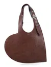 Coperni Heart Shaped Tote Bag With Adjustable Strap In Brown