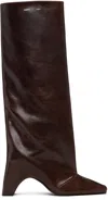 Coperni Bridget 90 Leather Knee-high Boots In Brown