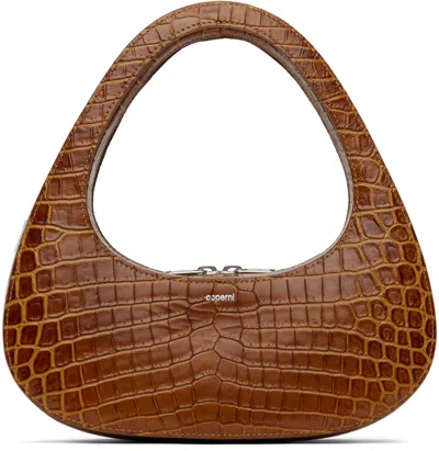 Coperni Brown Croco Baguette Swipe Bag In Brown Camel