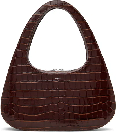 Coperni Brown Croco Large Baguette Swipe Bag