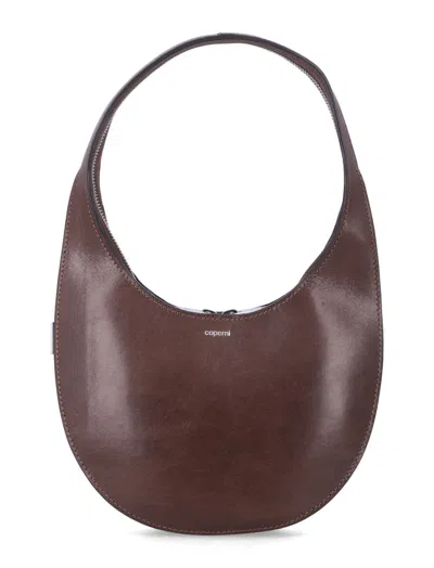 COPERNI BROWN LOGO SMALL SHOULDER BAG