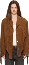 Coperni Brown Suede Fringed Body Jacket In Brown