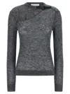 Coperni Buckle Cut-out Sweater In Gray