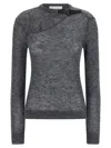 Coperni Buckle Cut-out Sweater In Gray