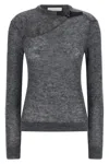 Coperni Buckle Cut-out Sweater In Gray