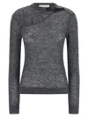 Coperni Buckle Cut-out Sweater In Gray