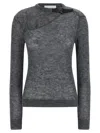 Coperni Grey Buckle Cut-out Sweater In Gray