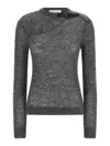 Coperni Grey Buckle Cut-out Sweater In Gray