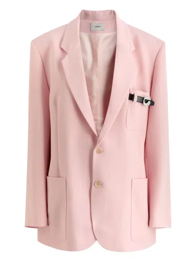 Coperni Buckle-detail Blazer In Pink