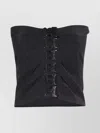 Coperni Buckle Detail Ruched Strapless Top In Black