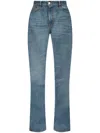 Coperni Buckle-detail Slim-fit Jeans In Blue
