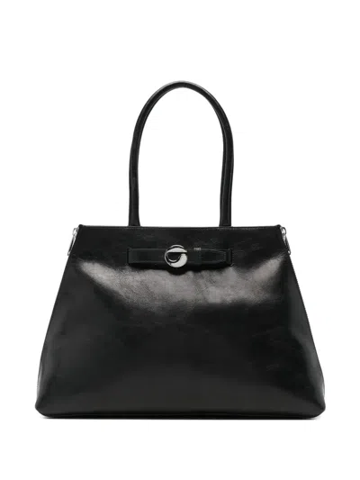 Coperni Buckle-fastening Leather Shoulder Bag In Black
