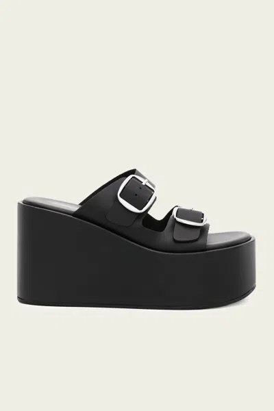 Coperni Buckle Wedges In Black In White