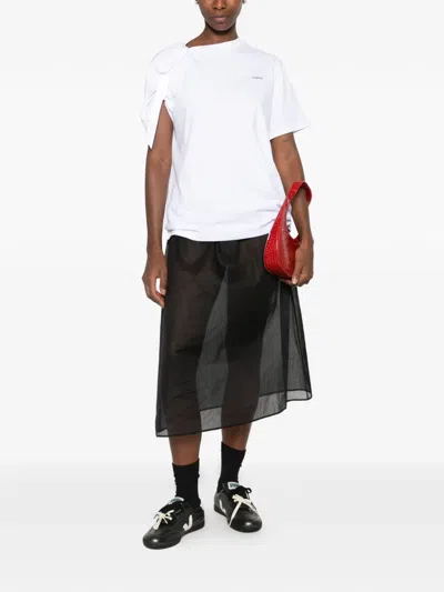Coperni Buckle-detail Logo-print T-shirt In White