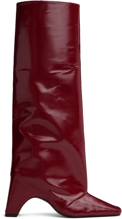COPERNI BURGUNDY GLOSS BRIDGE TALL BOOTS