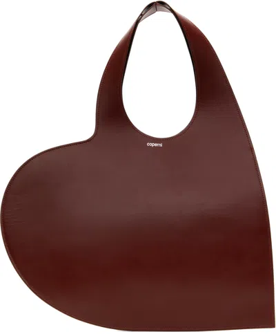 Coperni Burgundy Heart Tote In Red