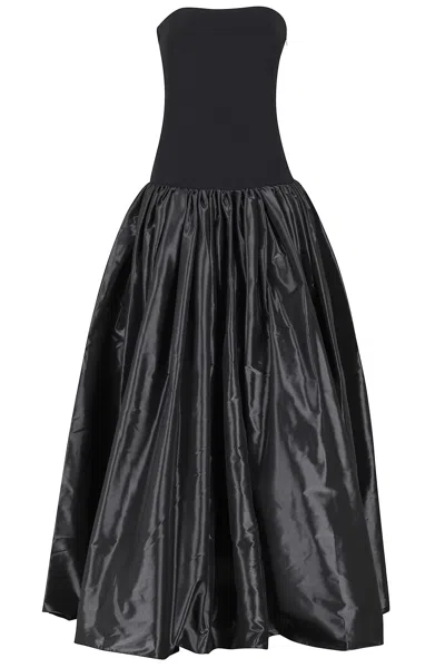Coperni Strapless Princess Dress Side Pockets In Black