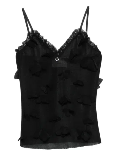 Coperni Butterflies-appliqué Top In Black