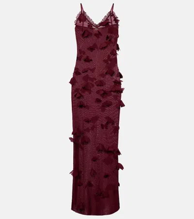 Coperni Butterflies Techno Dress In Burgundy