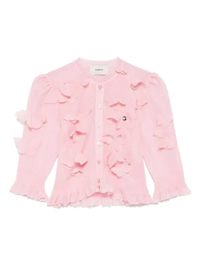 COPERNI BUTTERFLY-APPLIQUÉ FINE-KNIT CARDIGAN