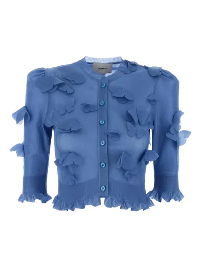 Coperni Knitted Butterfly Top In Blue