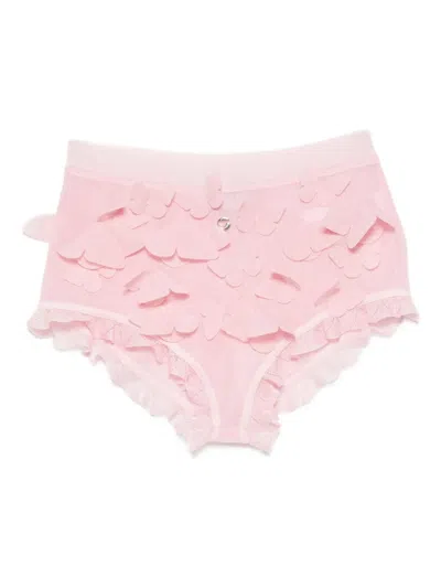 Coperni Butterfly Ruffled Shorts In Pink