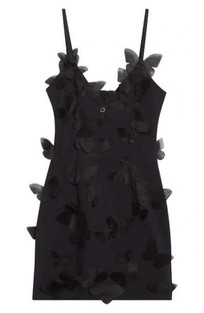 Coperni Butterfly V-neck Slipdress In Black