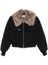 Coperni Faux-fur-trimmed Bomber Jacket In Black
