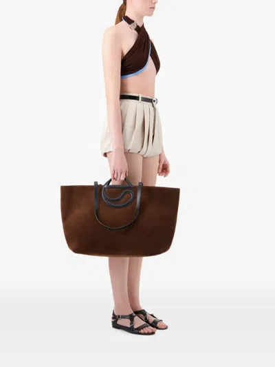Coperni C Cabas Logo-handle Tote Bag In Brown