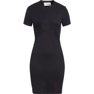 Coperni C-logo Gathered Organic Cotton Minidress In Black