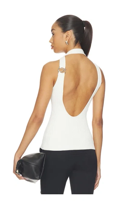 Coperni C Logo Knit Top In White