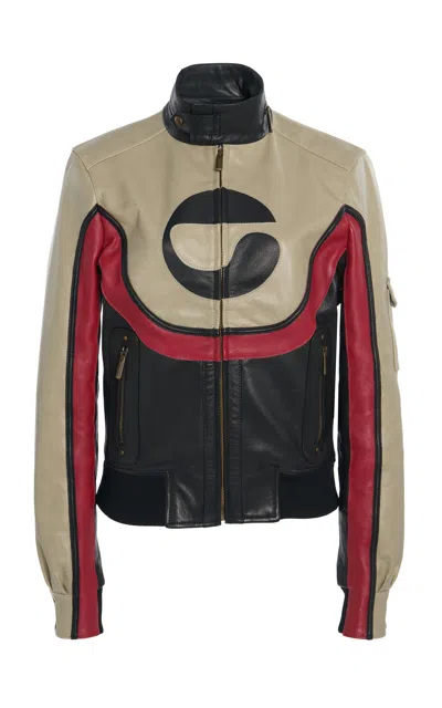 Coperni C-logo Leather Jacket In Multi