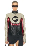 Coperni C Logo Leather Jacket In Multi
