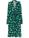 Coperni Apple-print Midi Wrap Shirtdress In Black