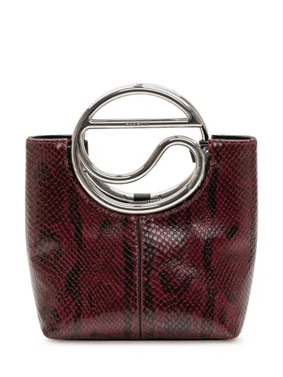 Coperni C Mini Python Handbag In Red Wine